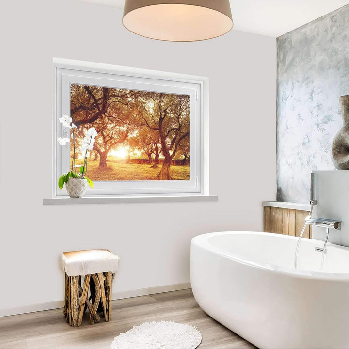 Fenster-Deko Fensterbild I Sonnenschutz Fenster Aufkleber I Deko für Bad, Küche, Kinderzimmer - Farb