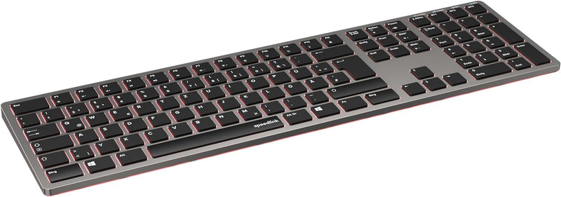 SPEEDLINK LEVIA Keyboard – Bluetooth Tastatur kabellos, aufladbar, Aluminium-Gehäuse, USB-Wireless u