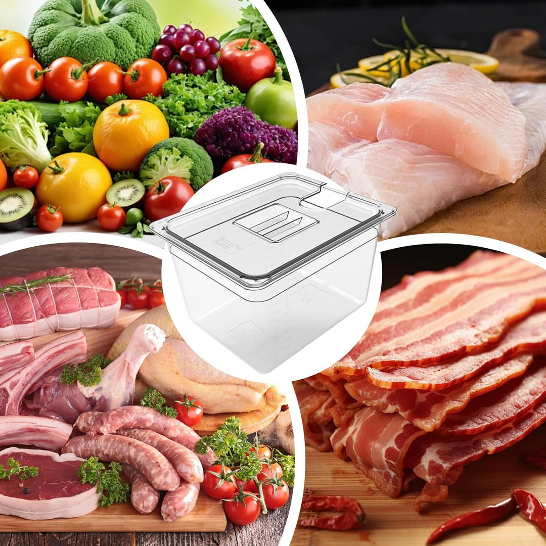 Sous-Vide-Behälter, transparente Tauchkochbox mit luftdichtem Deckel, hitzebeständiger Wassertank fü
