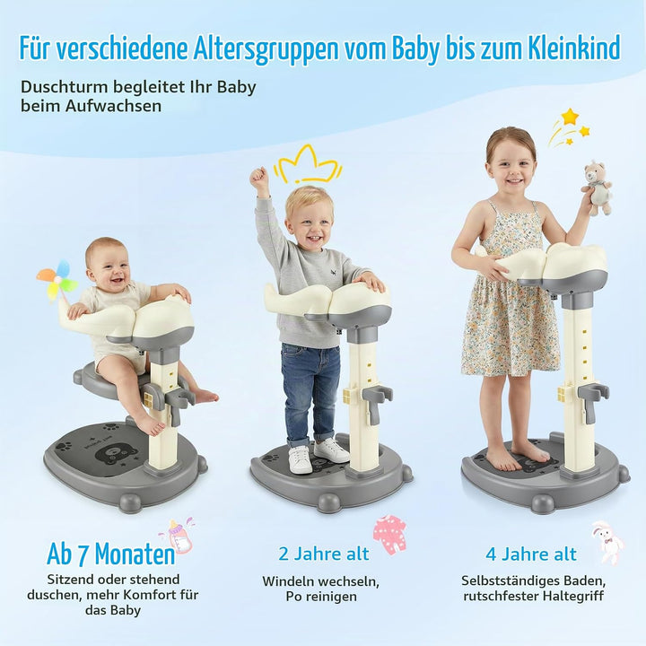 2 In 1 Baby Dusche Ständer,Baby Shower Stand Support Mit Duschkopfhalterung,Höhenverstellbar,Mit Rut