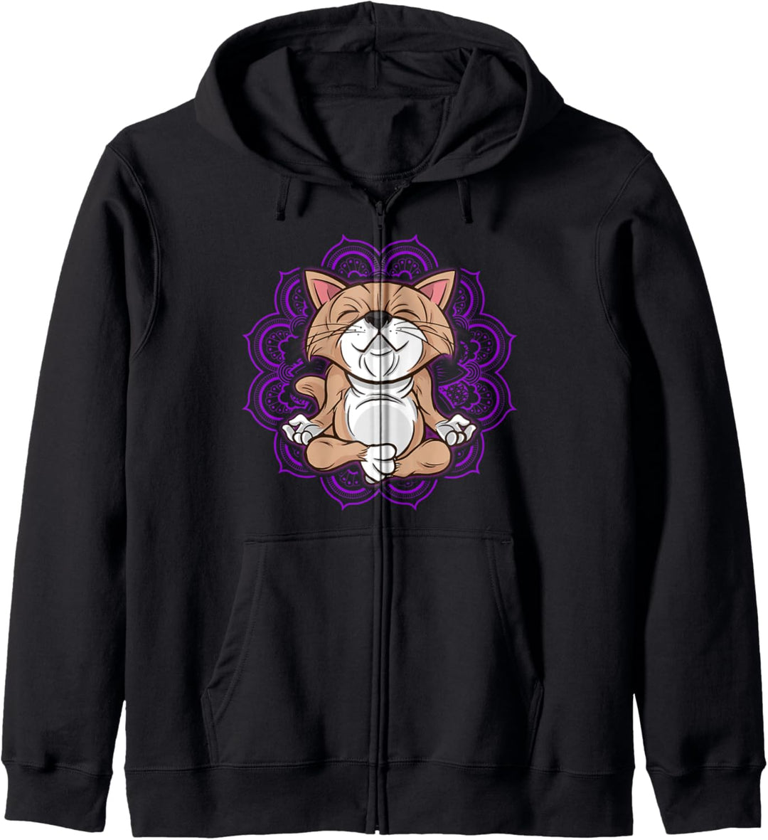 Vinyasa Hatha Yoga Katze Lustig Mandala Meditation Namaste Kapuzenjacke