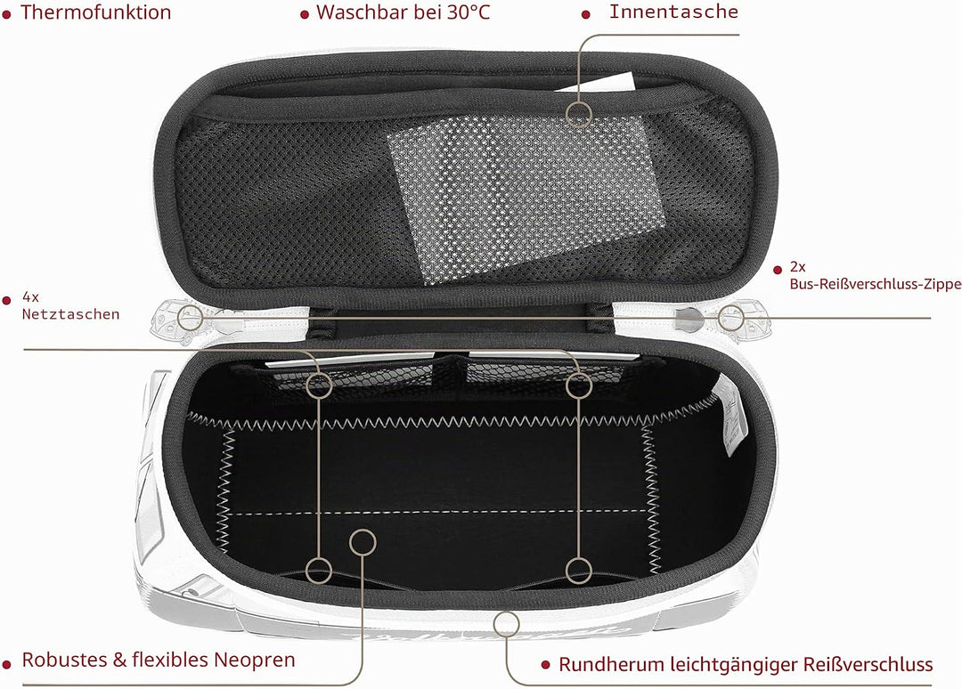 BRISA VW Collection - T1 Bulli Bus Kulturbeutel Kosmetiktasche | Volkswagen Universaltasche Waschbeu