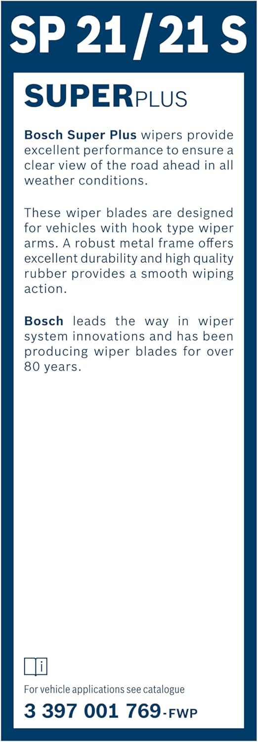 Bosch Scheibenwischer Super Plus Spoiler SP21/21S, Länge: 530mm/530mm − Set für Frontscheibe - Nur f