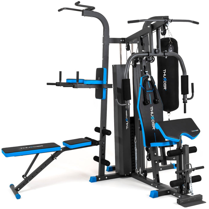 THUNDER Multifunktionale Kraftstation Home Gym Fitnessstation mit Kabelzug &amp; Muskelaufbau Training H