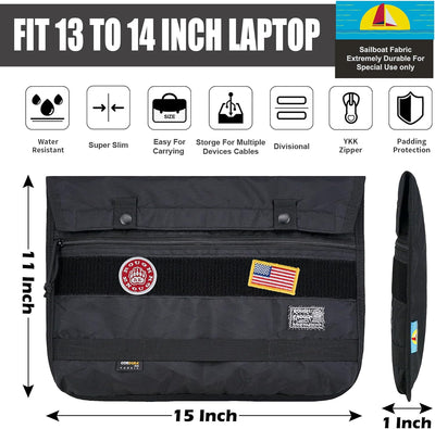 Rough Enough 13 13.3 14 Zoll Laptop Tasche Sleeve Pouch Tasche für Männer in Tactical Molle Function