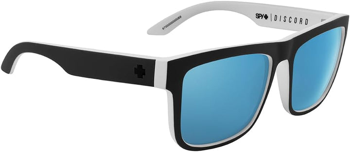 Spy Discord Sonnenbrille Polarisiert Whitewall - HD Plus Gray Green W/Light Blue Spectra Mirror