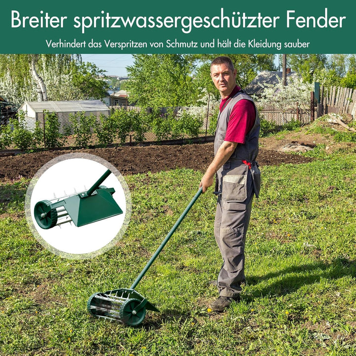 RELAX4LIFE Rasenbelüfter, Rasenlüfter aus Metall, Manueller Handvertikutierer Aerifizierer mit Spike