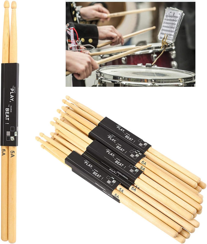 12 Paar Drumsticks, 5A Maple Wood Drumsticks Handheld Protable Drumsticks mit Mässiger Dicke und Gut