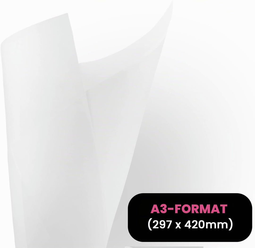 Netuno 50x Weiss Transparentpapier DIN A3 297 x 420 mm 100g durchsichtiges Papier weiss für Einladun