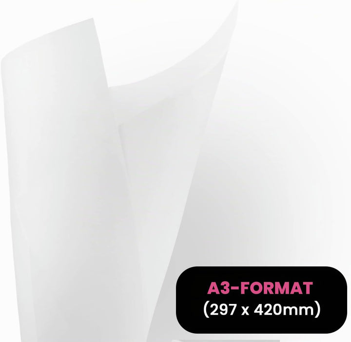 Netuno 50x Weiss Transparentpapier DIN A3 297 x 420 mm 100g durchsichtiges Papier weiss für Einladun