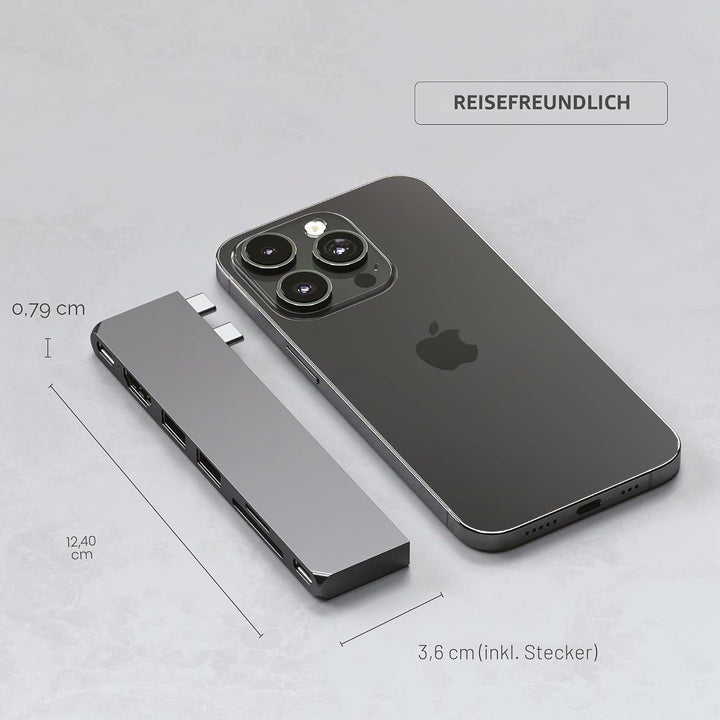 SATECHI 7-in-1 USB4 Pro Slim USB-C Hub mit bis zu 6K@60Hz, 100W PD Ladefunktion, schneller Datenüber