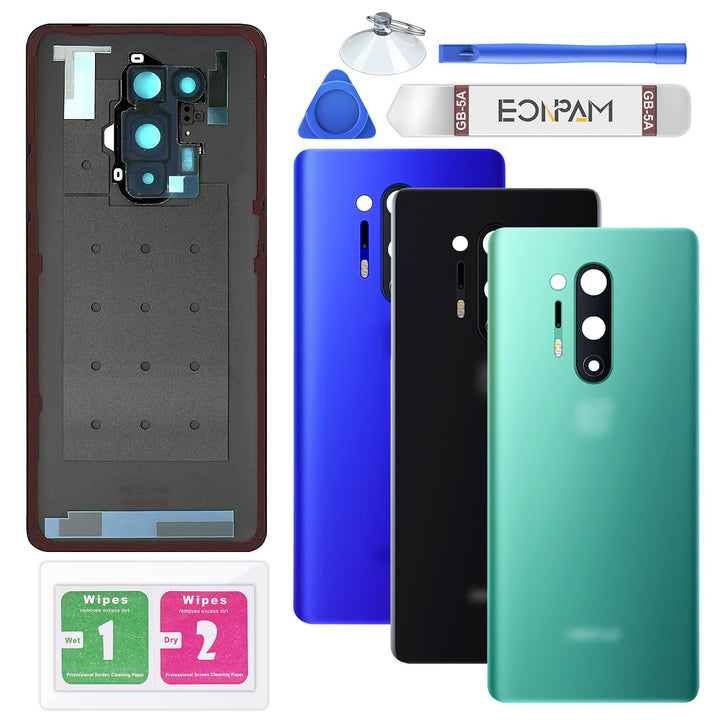 Eonpam Akkudeckel für OnePlus 8 Pro Rückseite Glas Original Backcover Back Glas Ersatz Reparatur Set