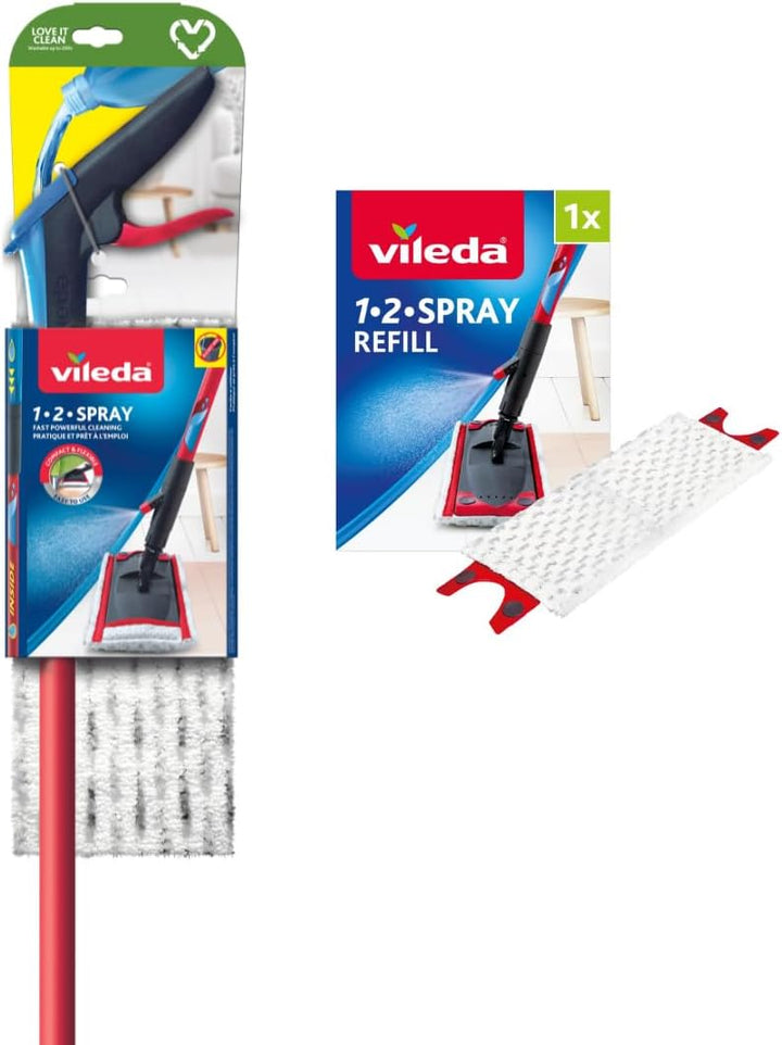 Vileda 1–2 Spray flach Spray Mop Mopp/Nachfüllpack, rot Mopp / Nachfüllpack Mopp / Nachfüllpack, Mop