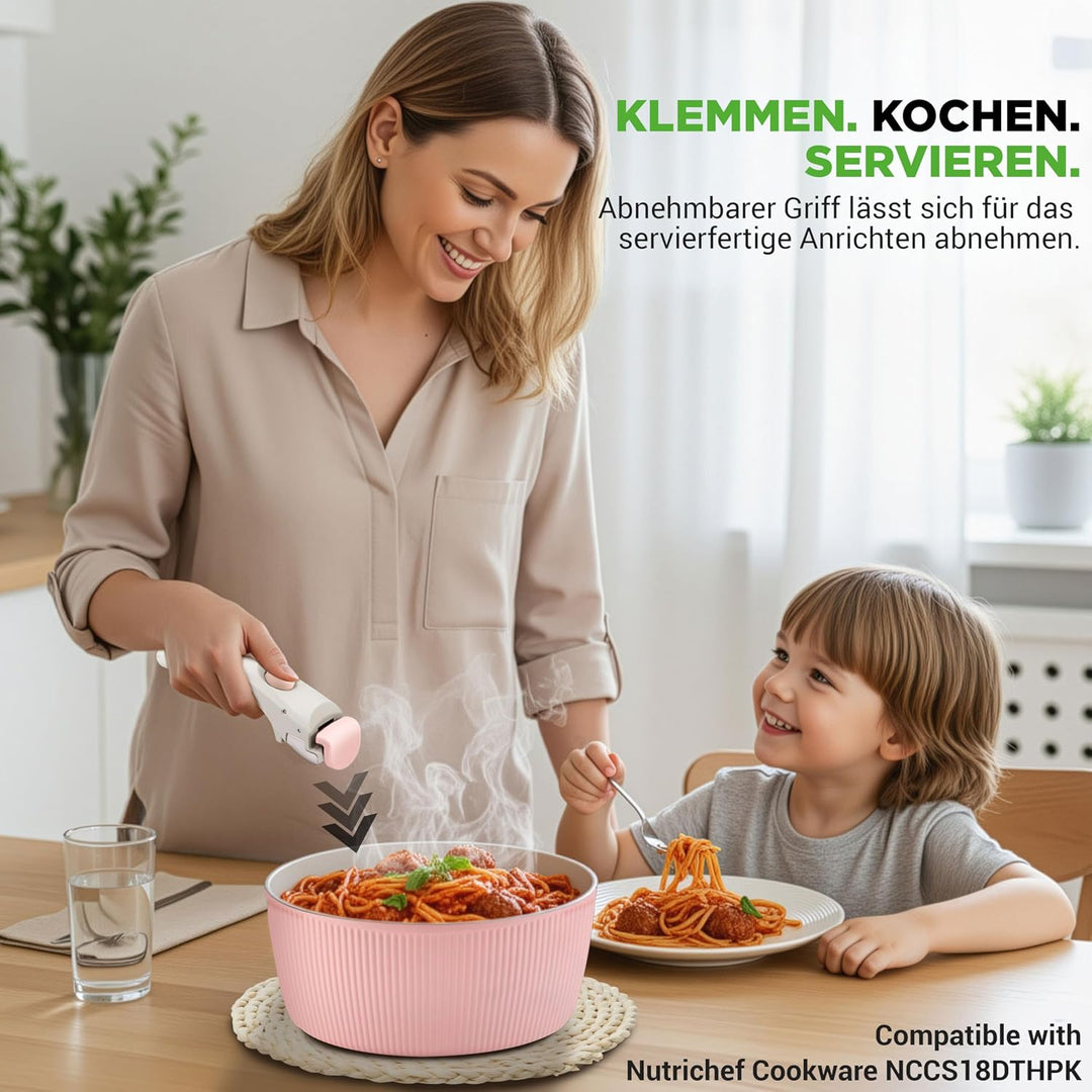 NutriChef Abnehmbarer Griff Ersatz für Topf | Ergonomisches, hitzebeständiges Design, Ein-Klick Druc