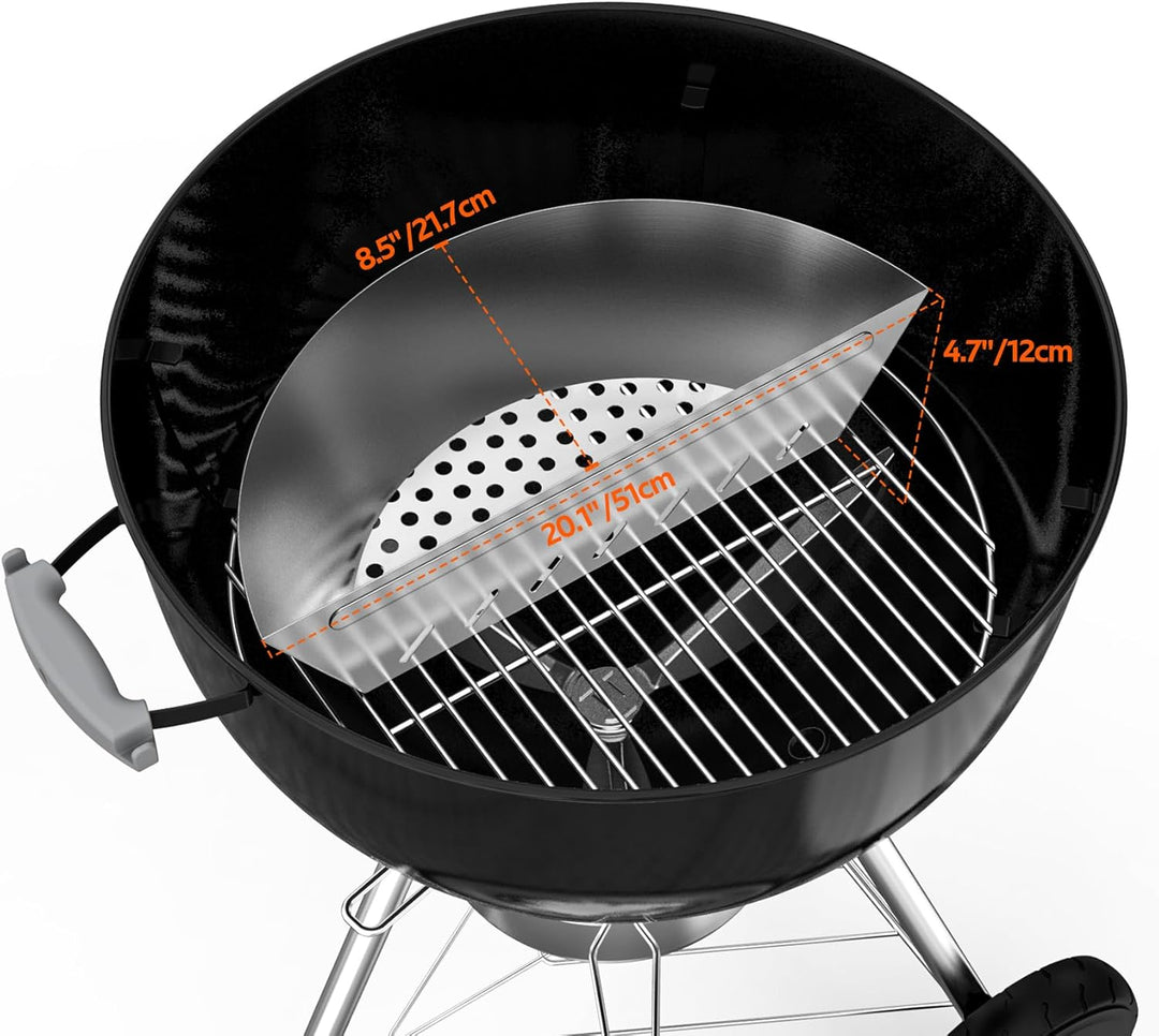 Edelstahl Kohlekorb für Weber 57cm Kugelgrill und Andere Ähnliche Holzkohlegrills, Charcoal Briquet