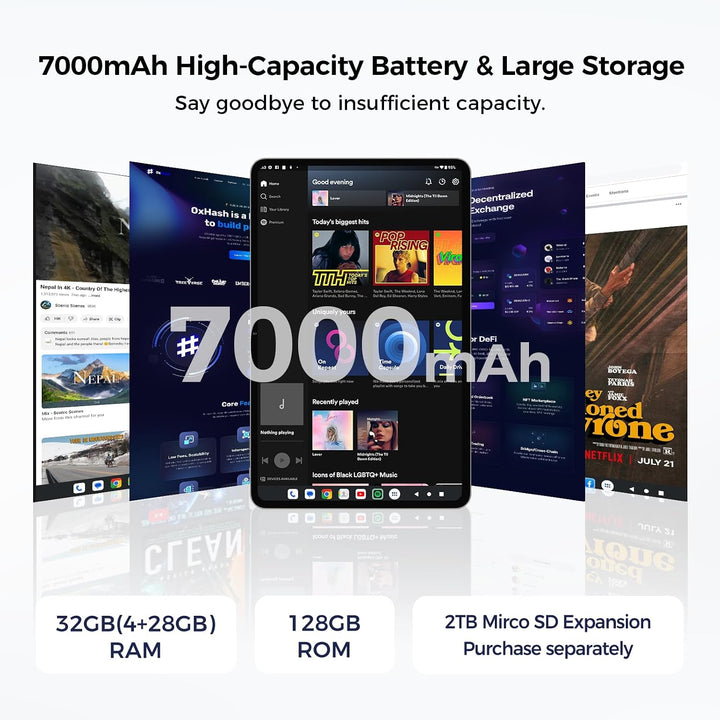 TECLAST Tablet 10 Zoll Android 16, Neueste Tablets 32GB+128GB (4TB erweiterbar), 7000mAh, Octa-Core
