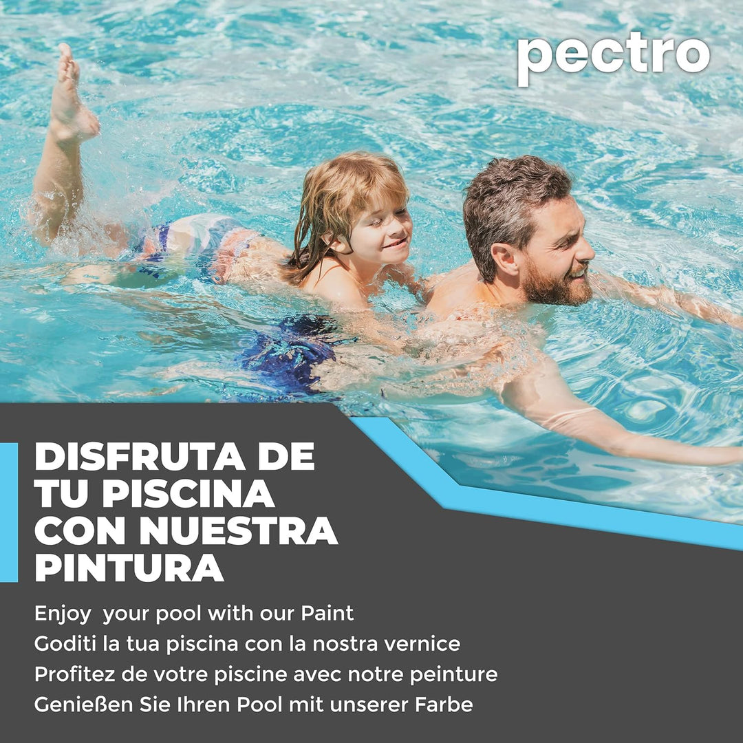 PECTRO Schwimmbadfarbe für Becken 4L Ozeanblaue farbe - Beton Poolfarbe für Zement-, Faser- und Poly
