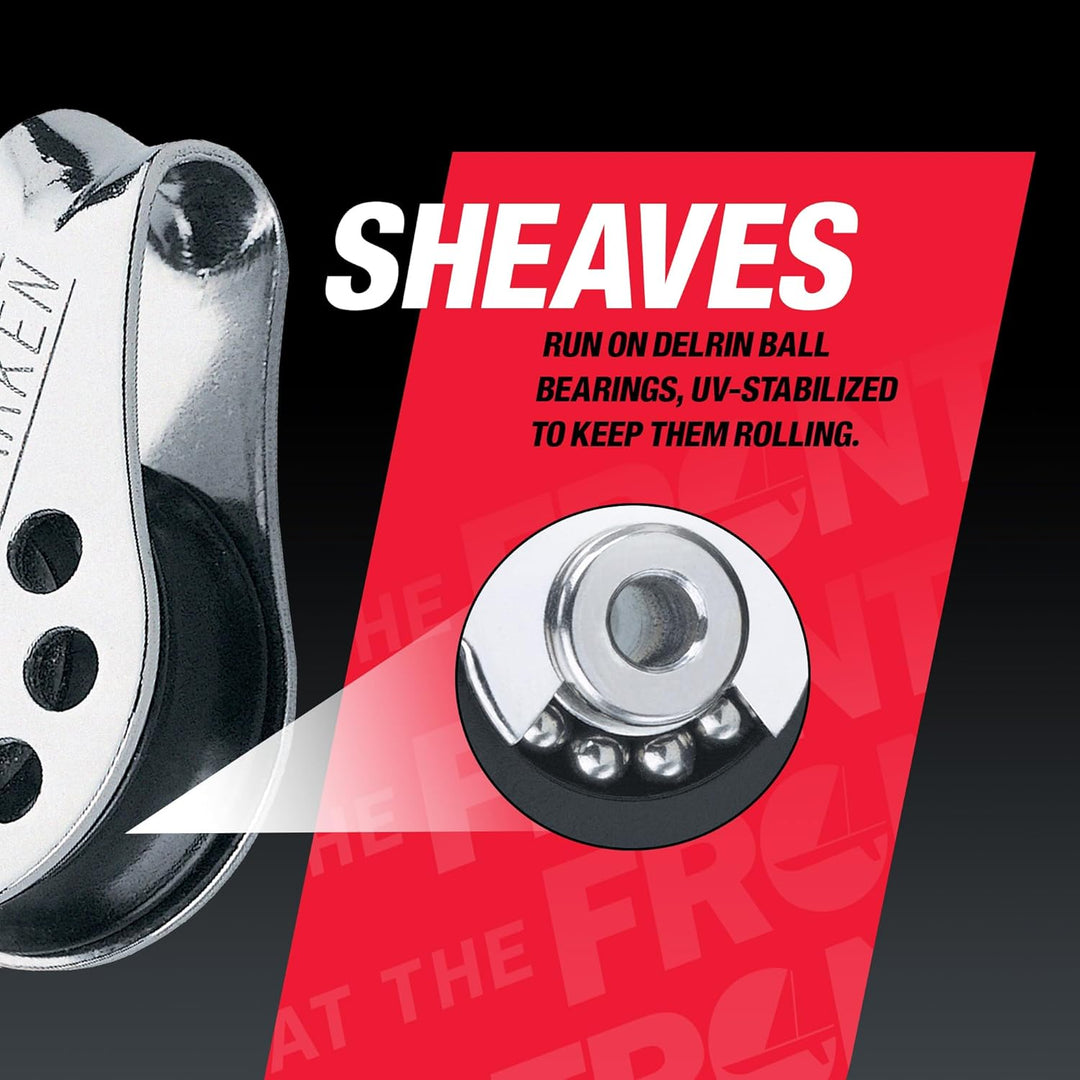 HARKEN 22 mm Fiddle Micro Block mit V-Jam Becket [245] 22mm Sheave Geige mit Becket und Klampe, 22mm
