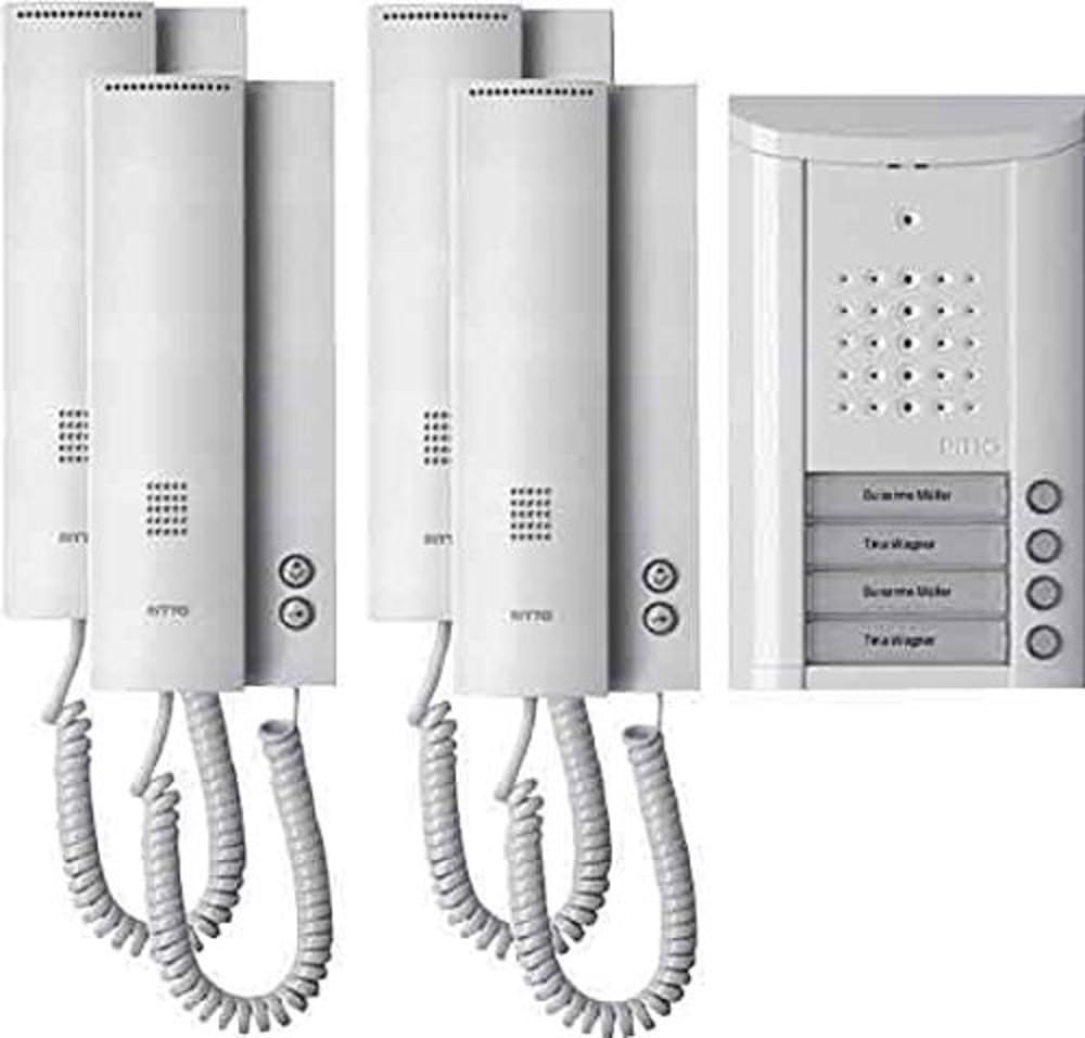 Ritto Türsprechanlage ENTRAVOX KOMPLETTSET für 4 Familienhaus WEIss, 1841470, Premium Gegensprechanl