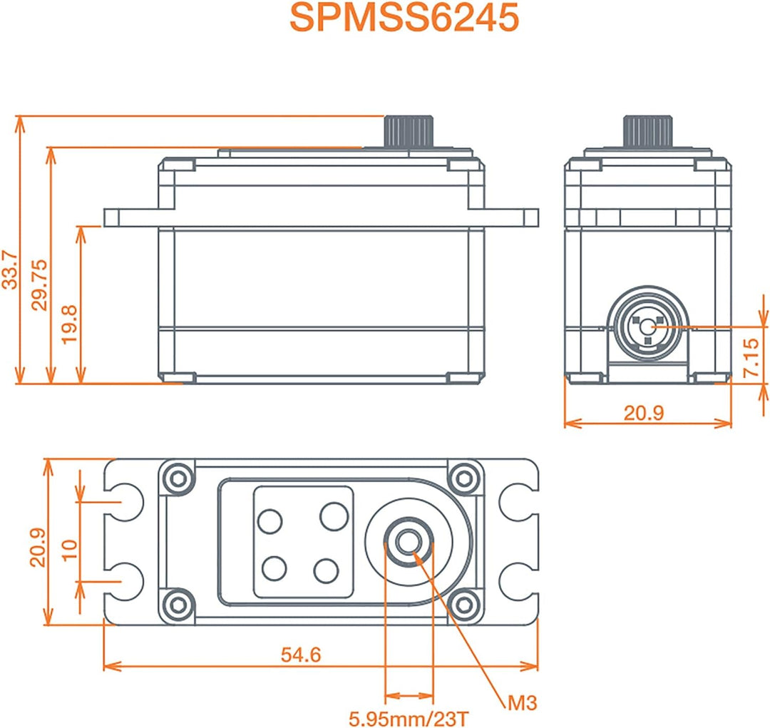 Spektrum S6245 Standard Digital High Speed High Torque Oberfläche Servo, SPMSS6245