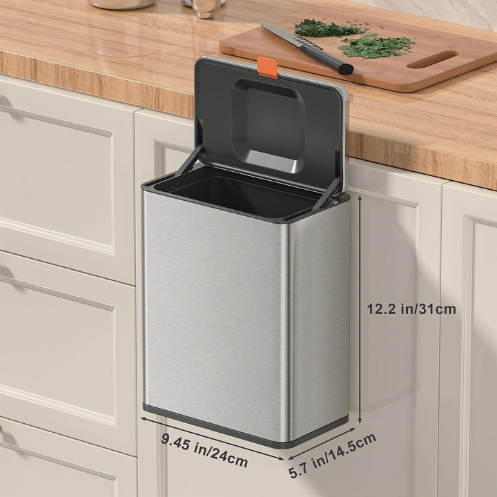Mbillion Küchenkomposteimer, hängender Mülleimer mit Deckel, 8L/2,1 Gallonen, Edelstahl-Mülleimer fü