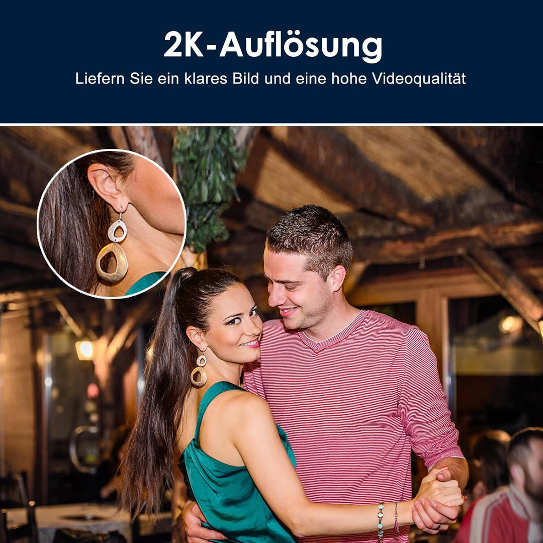 Angetube Streaming Webcam 2K mit Ringlicht, 1080P PC Kamera mit Steuerung | Dual-Stereo-Mikrofon, Pr