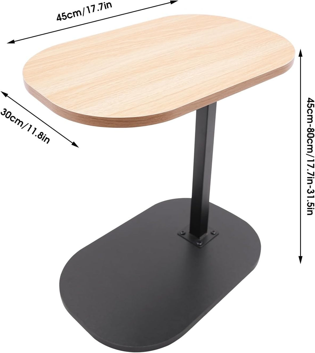 C-förmiger Beistelltisch höhenverstellbar 45–80cm, drehbare & neigbare Tischplatte, Sofatisch Nachtt
