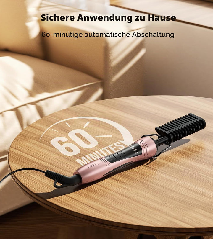 Farery Elektrischer Heisskamm Haarglätter Bürste für Perücken, Glätteisen Bartglätter für Afro Haare