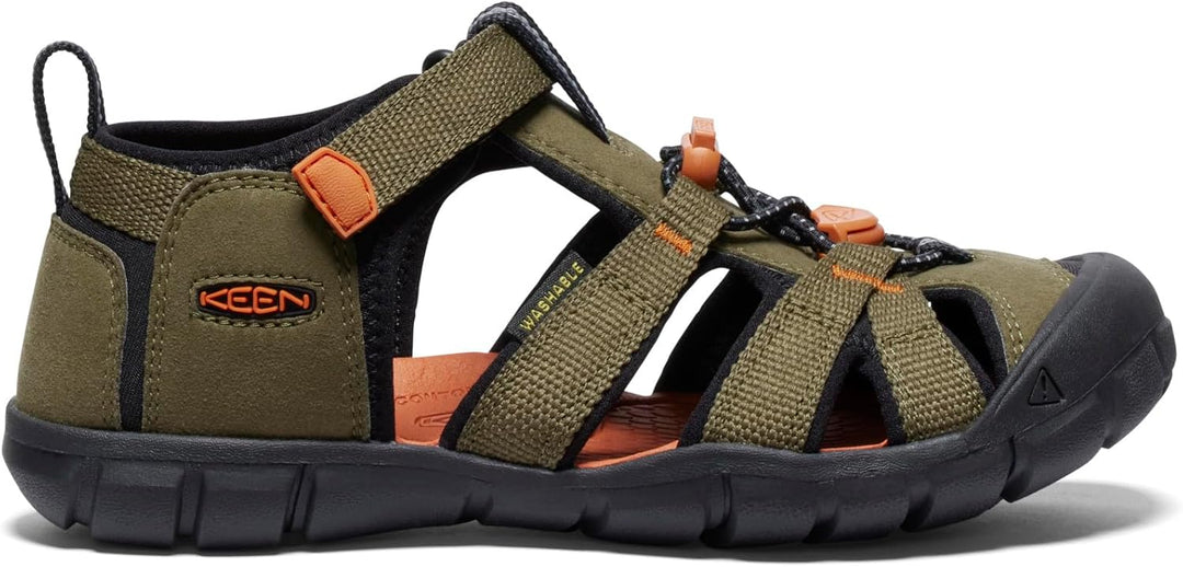 Keen SEACAMP II CNX Y-ENSIGN BLUE/CAMELLIA RO 1010099 Unisex-Kinder Sandalen 32 EU Dark Olive Gold F