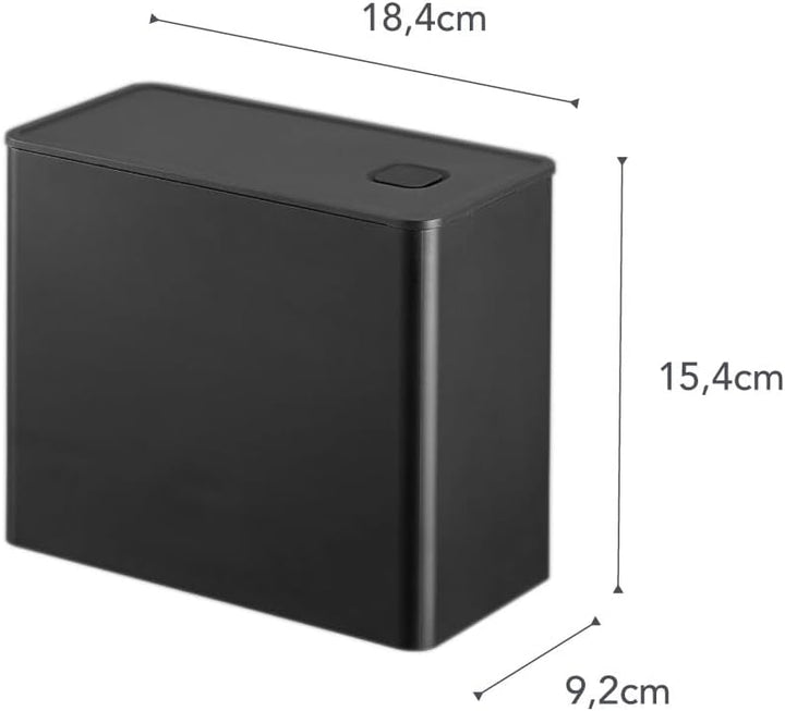 Yamazaki 6908 TOWER Luftdichter Kaffeebehälter, schwarz, Polypropylen/Silikon, minimalistisch, 18.4