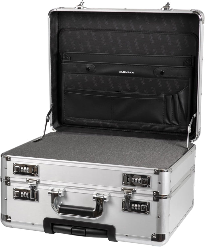 ALUMAXX 45150 Fotokoffer Trolley CHALLENGER, Piloten Koffer Aluminium, Aktenkoffer Alu, Pilotentroll