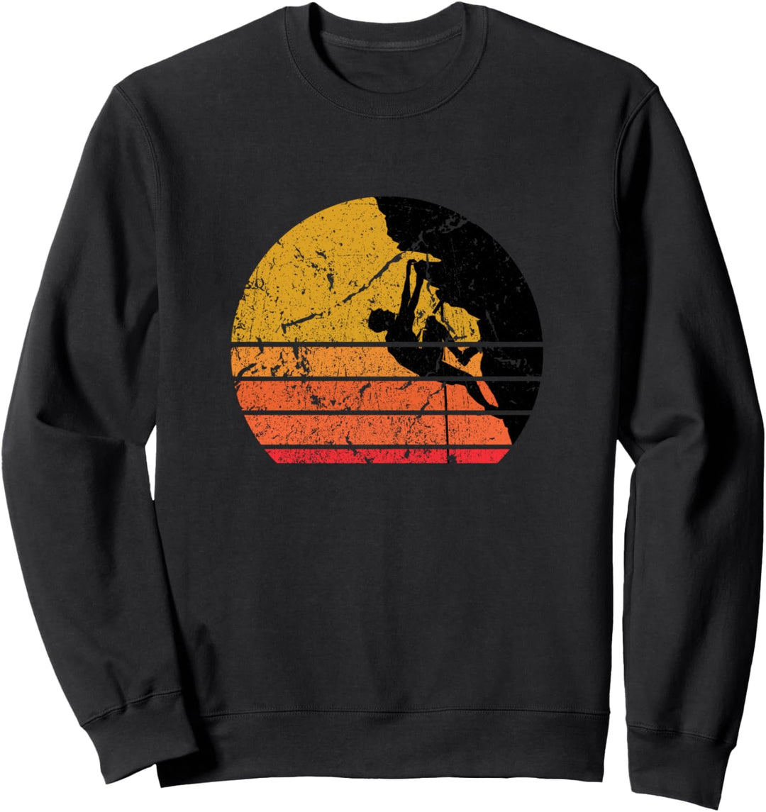 Retro Bouldern Felsklettern 80's Vintage Sun Klettern Sweatshirt