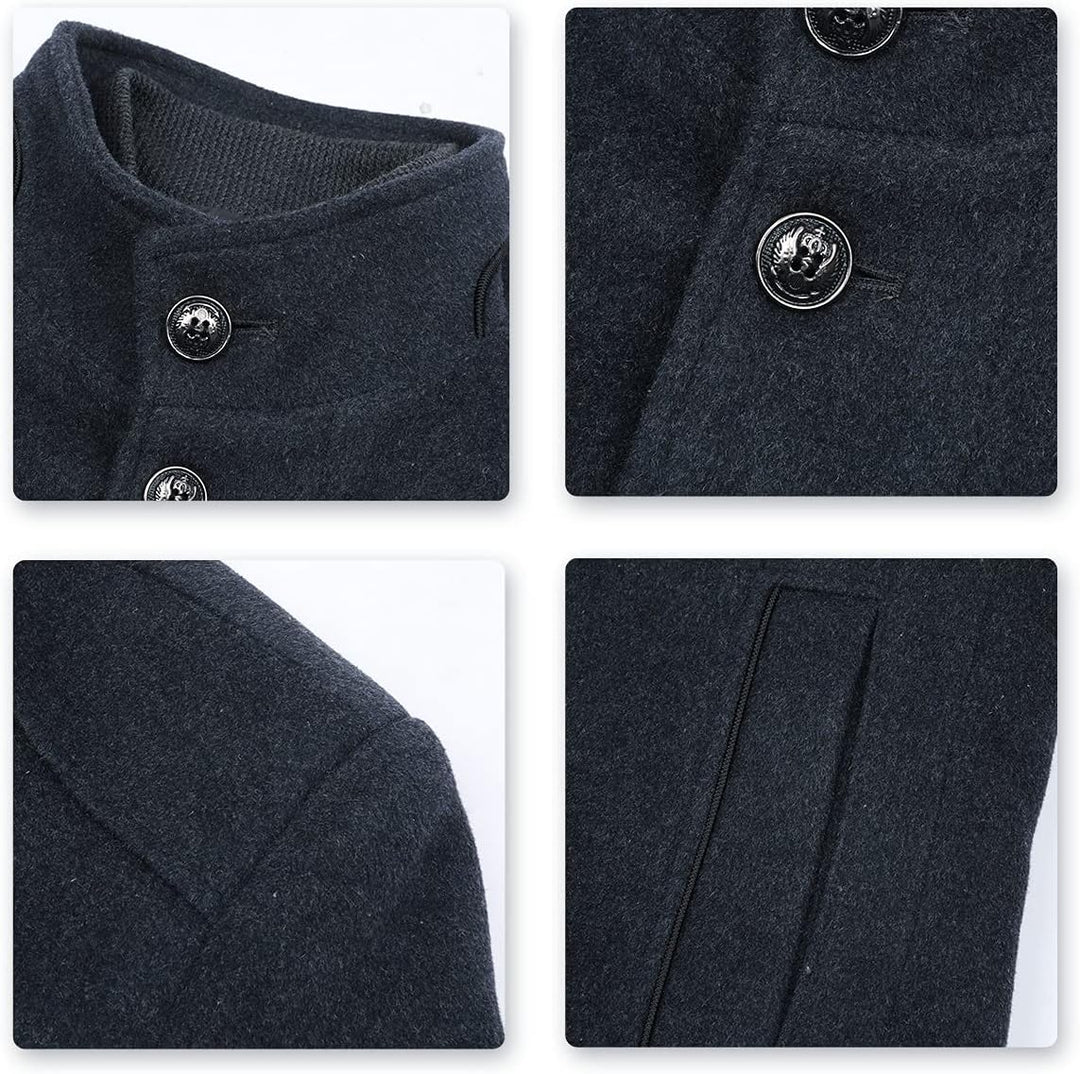 YOUTHUP Herren Wolle Mantel mit Steppweste Regular Fit Winter Wollmantel Outdoor Business Übergangsm