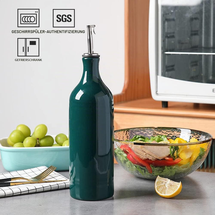 Sweejar Home Grosse keramische Olivenölspenderflasche, Opaque Oil Cruet schützt Öl, um Oxidation zu