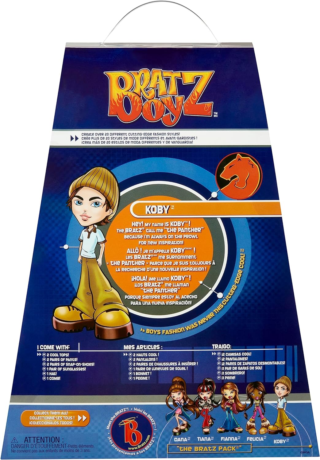 Bratz Original Modepuppe Koby - Boyz Series 3 - Jungen Puppe, 2 Outfits und Poster - Für Sammler und