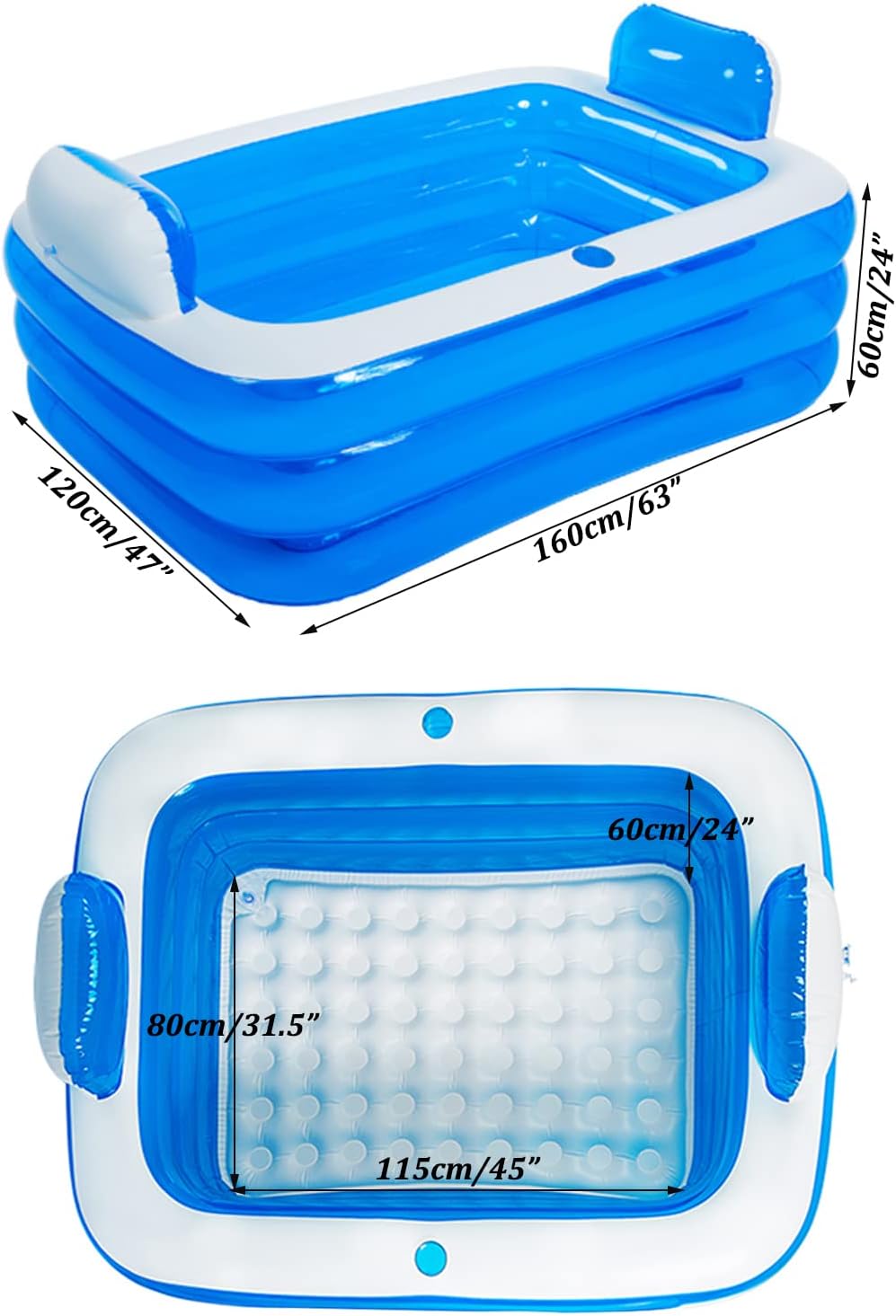 Aufblasbarer Pool,Badewanne Faltbare Aufblasbar für Erwachsene,Whirlpool Outdoor,Planschbecken für B