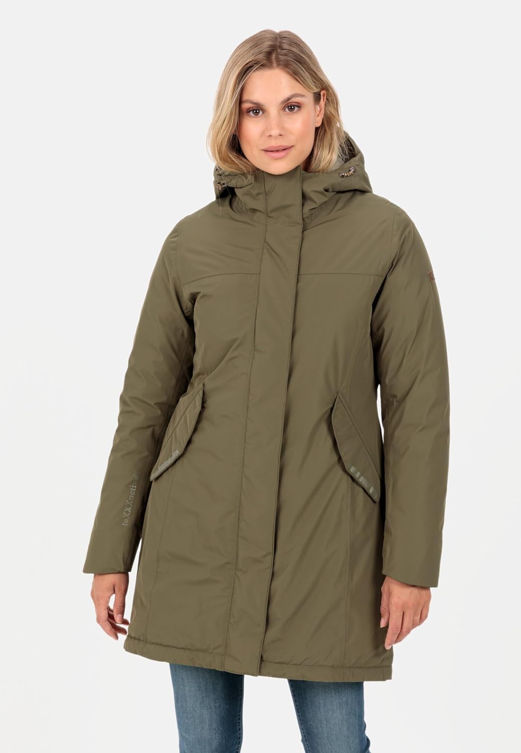 camel active Damen teXXXactive® Funktionsmantel aus recyceltem Polyester 34 Grün, 34 Grün