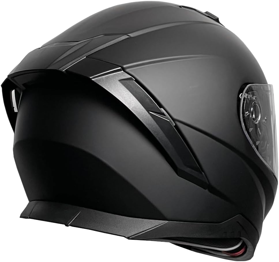 Integralhelm Helm Motorradhelm Rollerhelm RALLOX 09B Grösse XL matt schwarz mit Sonnenvisier, XL