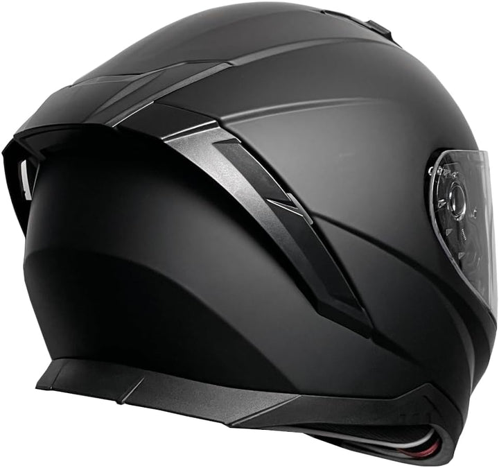 Integralhelm Helm Motorradhelm Rollerhelm RALLOX 09B Grösse XL matt schwarz mit Sonnenvisier, XL