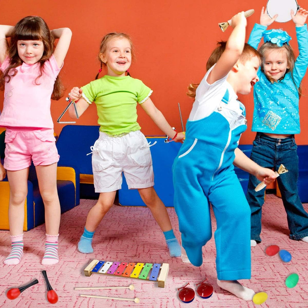 Musikinstrumente Kinder, Ulifeme 24 Stücke Holzspielzeug Musical Percussion Instrumente Set für Klei