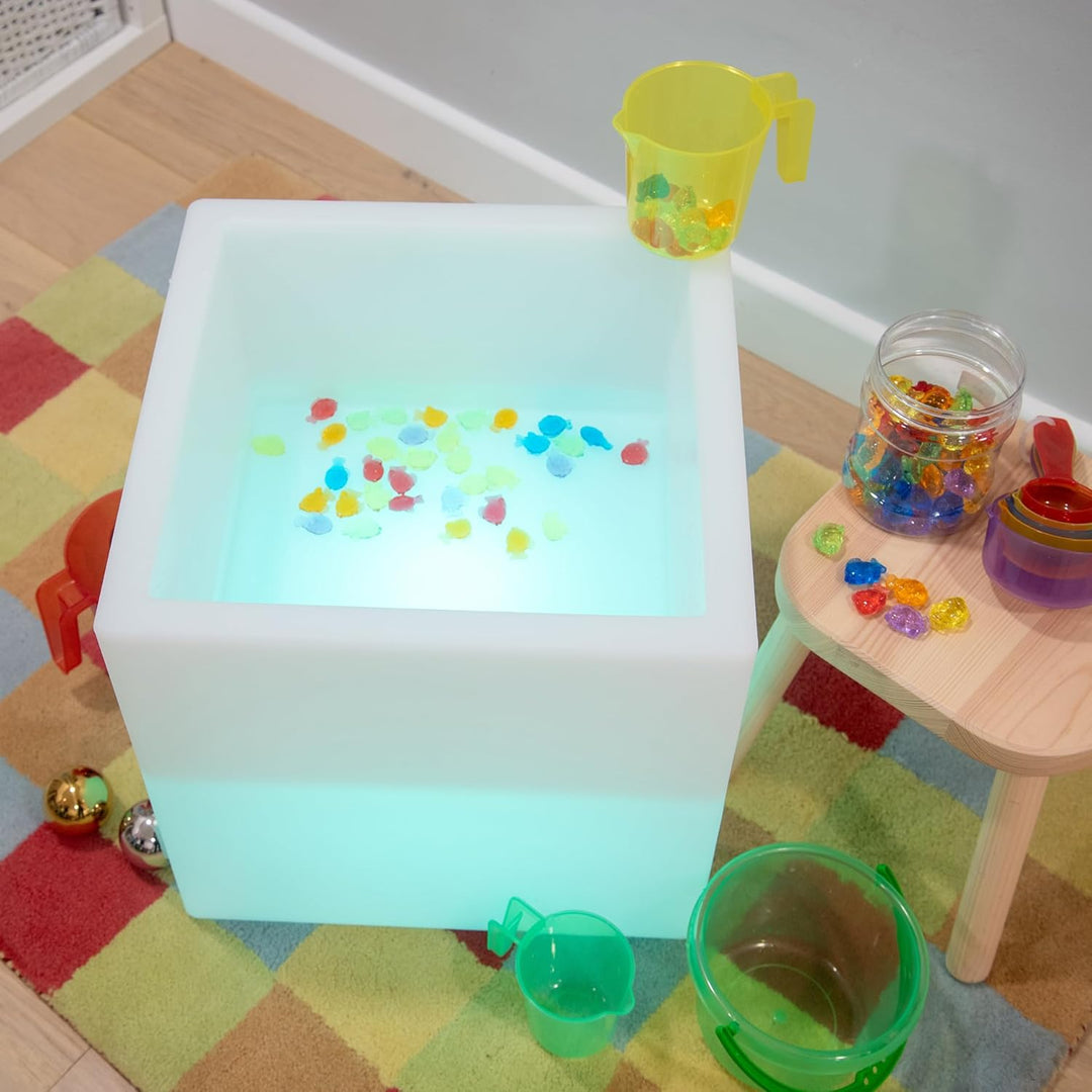 TickiT Sensorischer Stimmungs-Spielwürfel, LED Farbwechsel-Lichttisch, Spiel- und Entdeckerwürfel, A
