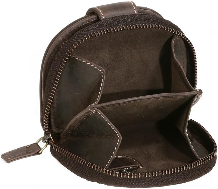 LEAS Damenbörse kompakt halbrund mit Geschenkbox Echt-Büffel-Leder, braun Vintage-Collection