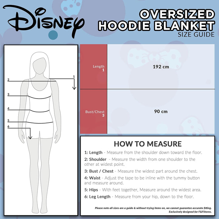 Disney Übergrosse Kapuzenpullover Damen Hoodie Decke Mädchen Teenager Herren Einheitsgrösse Schwarz,