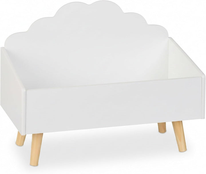 Relaxdays Kindertruhe, Wolken-Design, HxBxT: 45x58x28 cm, MDF, für Bücher & Spielzeug, offene Spielz