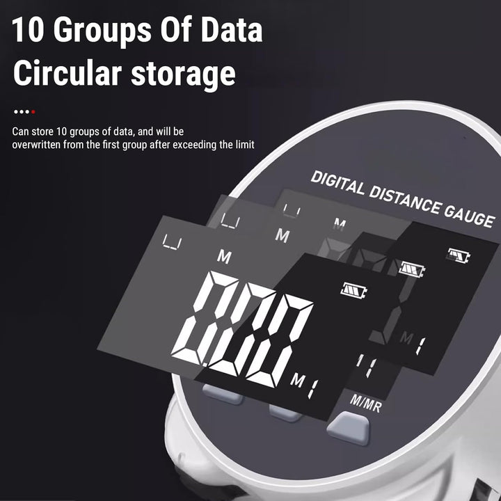 Digitales Rolllineal, Messrad Klein Digital, Elektronisches Massband mit LCD-Bildschirm, zum Messen