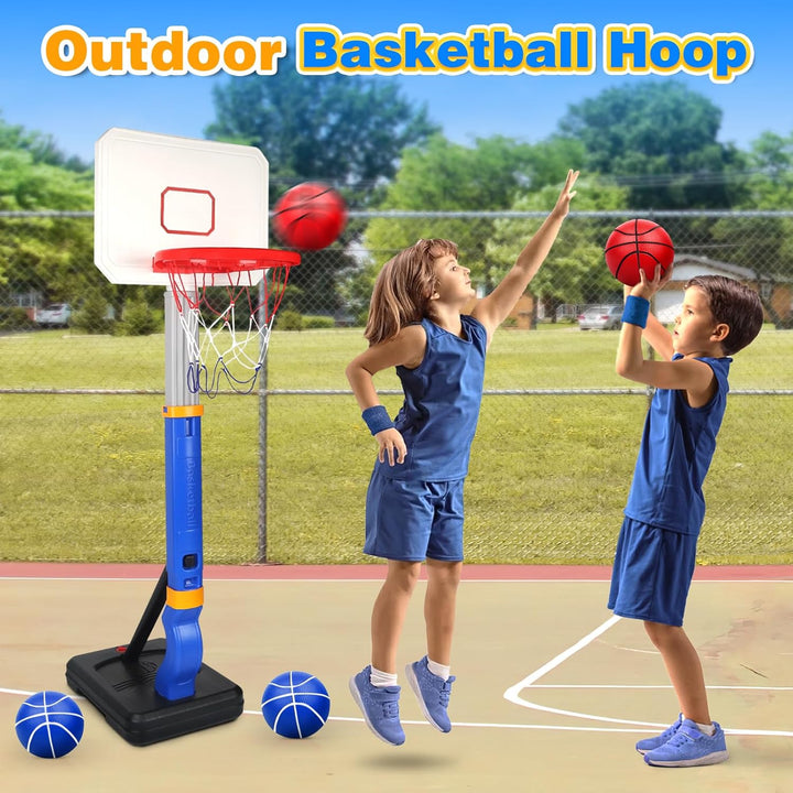 YIMORE Basketballkorb Kinder, Basketballkorb Outdoor Indoor mit Ständer Höhenverstellbarer 70-138cm,