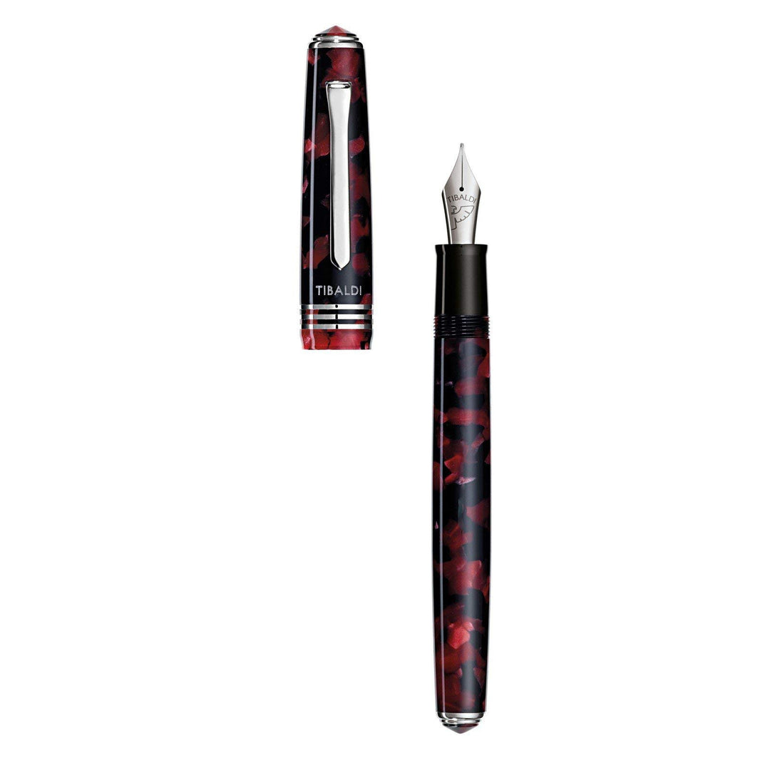 Tibaldi Füllfederhalter „N.60 Ruby Red“ | Schreibstift aus Acryl mit Palladium-Beschlägen | Federstä