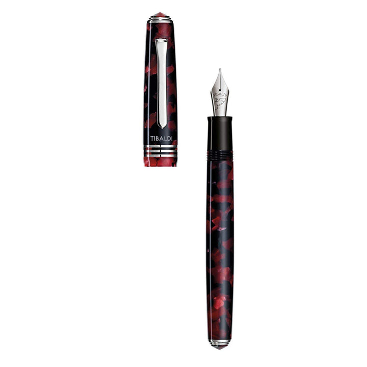 Tibaldi Füllfederhalter „N.60 Ruby Red“ | Schreibstift aus Acryl mit Palladium-Beschlägen | Federstä