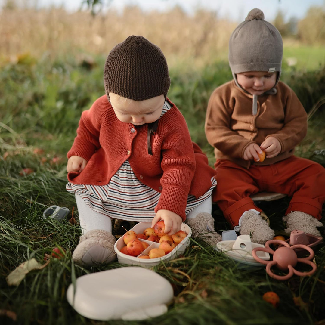 mushie Lunchbox Kinder Brotdose Vesperdose für Kindergarten und Schule | Trennwand & Fächern mit ver