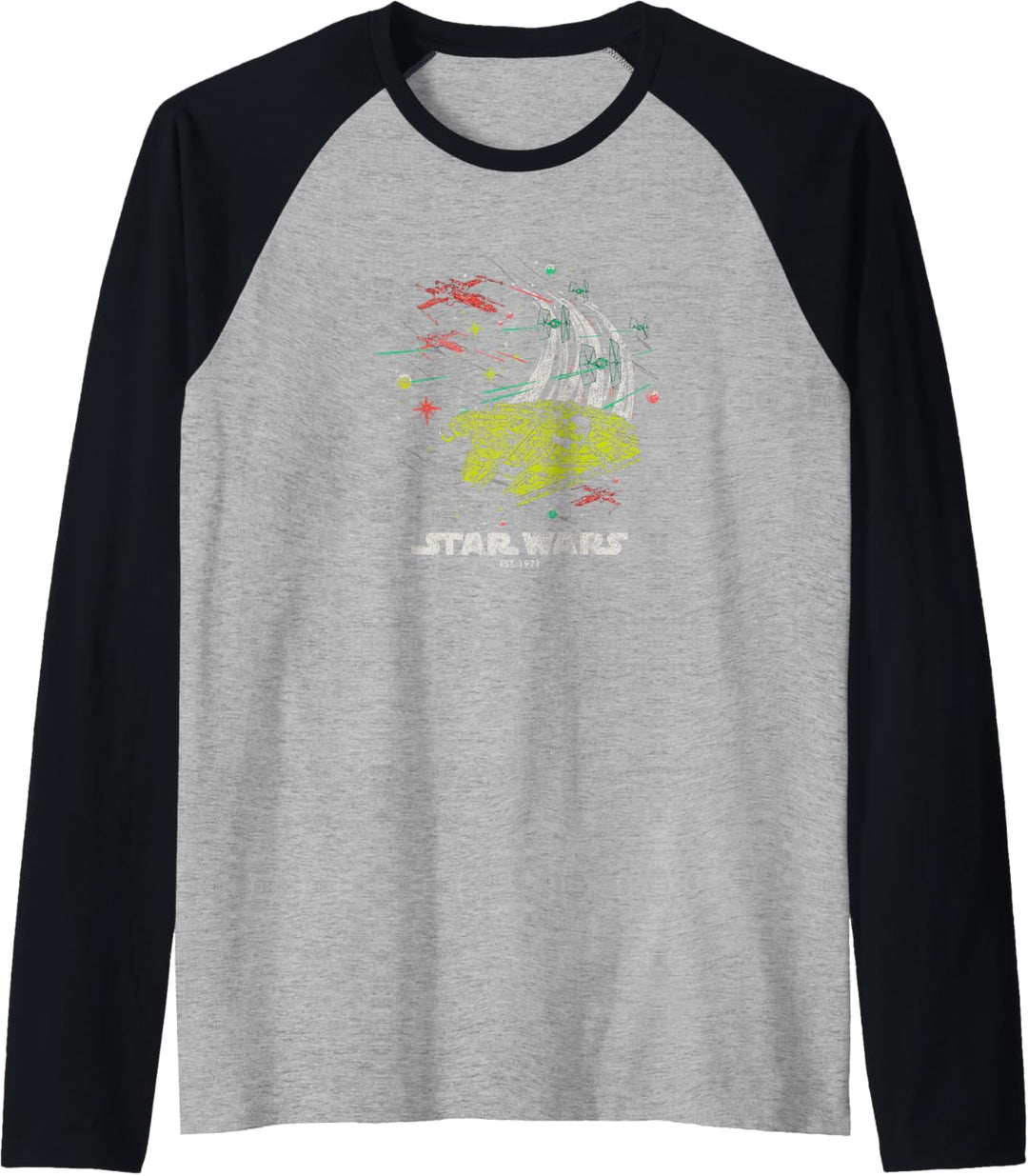 Star Wars Millennium Falcon Vintage Space Fight Raglan